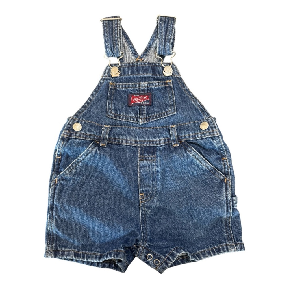 Old Navy Jean Shortalls Overalls Baby size 6-12 6 9 12 months Carpenter VINTAGE